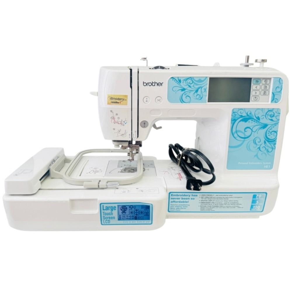 Brother HE1 Embroidery Machine SEE VIDEO Computerized 70 Designs 5 Fonts 4x4